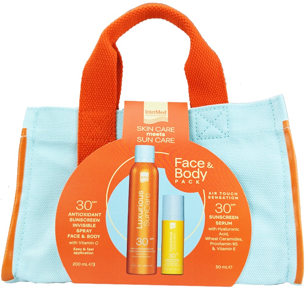 Luxurious Suncare Promo Antioxidant Sunscreen Invisible Spray Spf30, 200ml & Face Spf30 Sunscreen Serum, 50ml & Δώρο Νεσεσέρ 1 Τεμάχιο