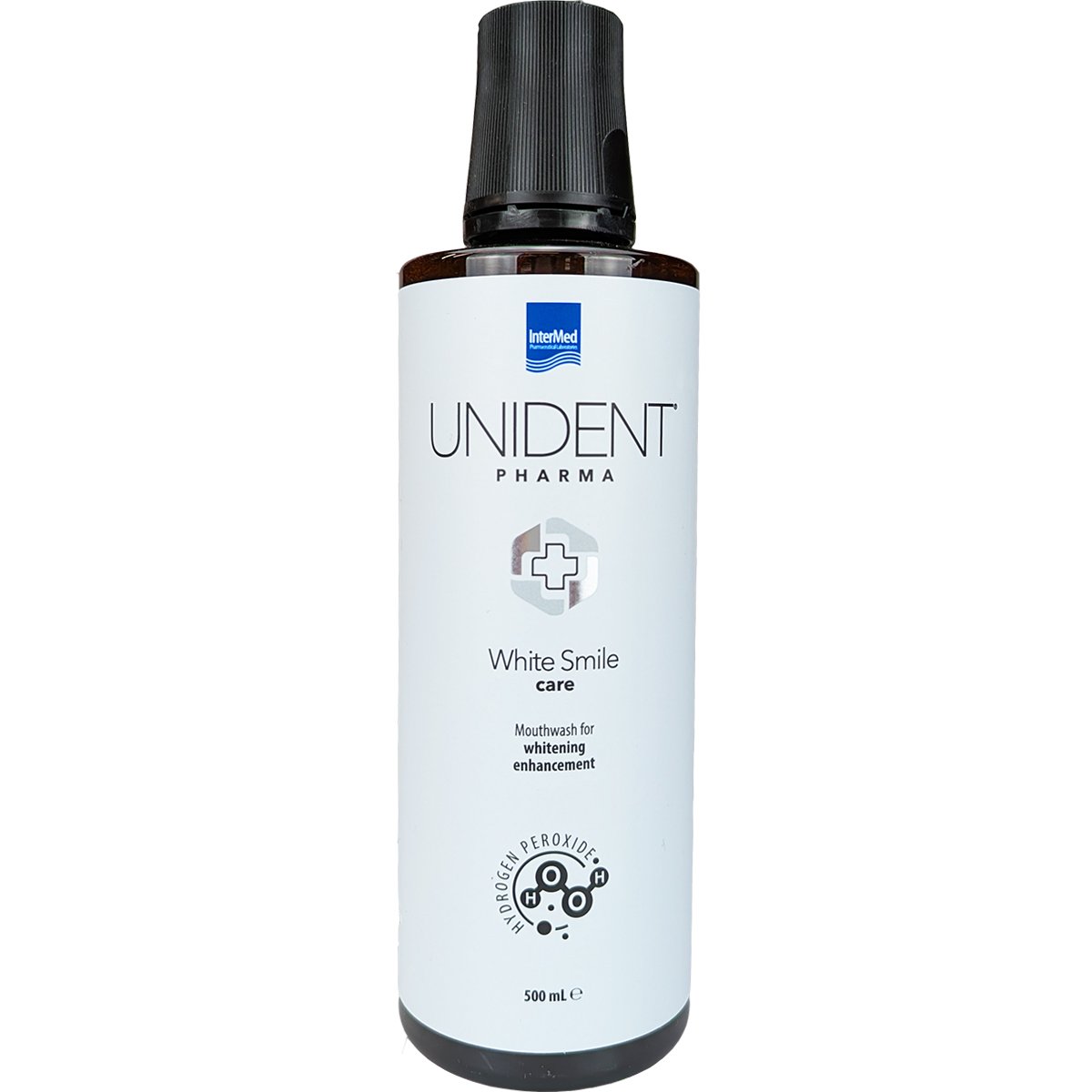Intermed Unident Pharma White Smile Care Mouthwash Ειδικά Σχεδιασμένο Καθημερινό Στοματικό Διάλυμα για την Ενίσχυση της Φυσικής Λευκότητας των Δοντιών 500ml