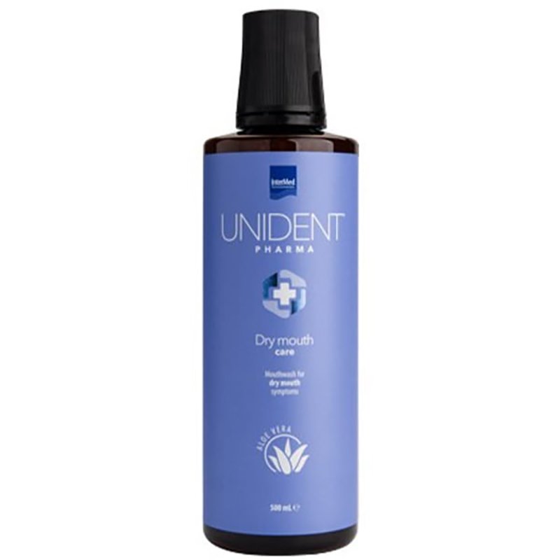 Intermed Unident Pharma Dry Mouth Care Mouthwash Στοματικό Διάλυμα Ειδικά Σχεδιασμένο για Ανακούφιση από τα Συμπτώματα της Ξηροστομίας 500ml