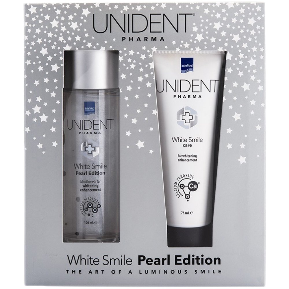 Intermed Promo Unident Pharma White Smile Pearl Edition Whitening Mouthwash 100ml & White Smile Care Toothpaste 75ml