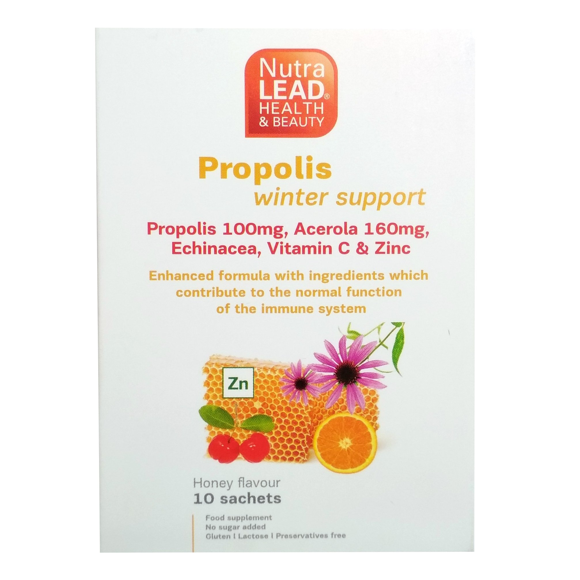 Nutralead Propolis & Olive Winter Support Εμπλουτισμένη Σύνθεση για την Ενίσχυση του Ανοσοποιητικού 10 Φακελάκια Γεύση Μέλι