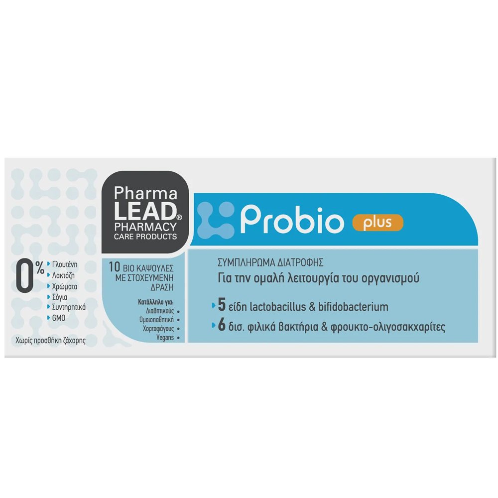 Pharmalead Probio Plus Συμπλήρωμα Διατροφής με Προβιοτικά για την Ομαλή Λειτουργία του Οργανισμού & την Αποκατάσταση της Εντερικής Χλωρίδας 10caps