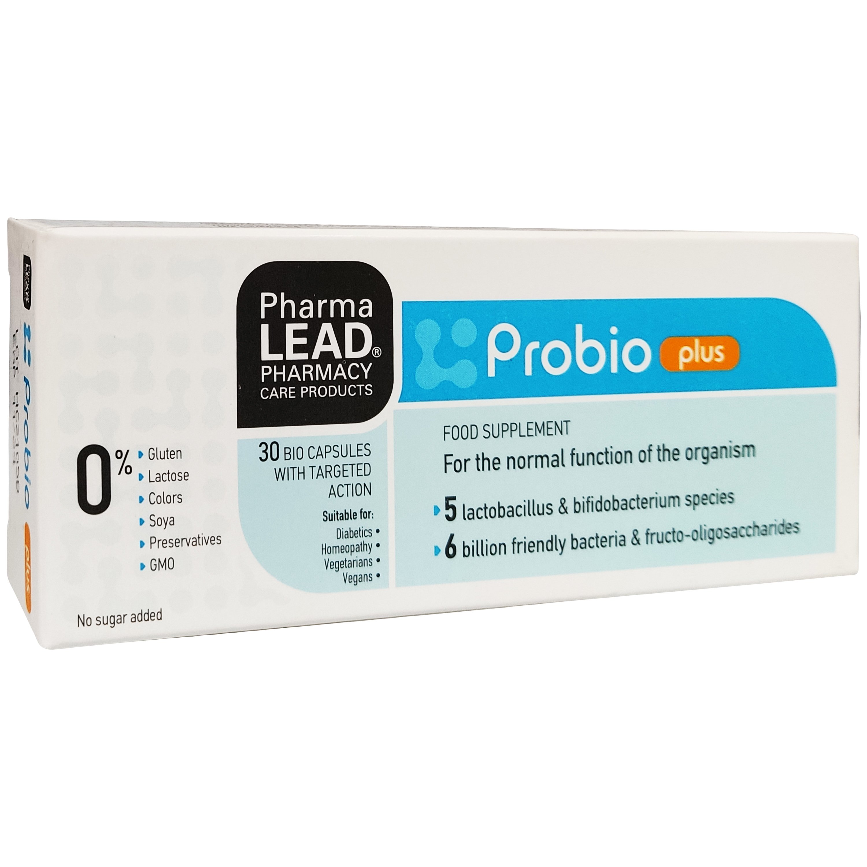 Pharmalead Probio Plus Συμπλήρωμα Διατροφής με Προβιοτικά για την Ομαλή Λειτουργία του Οργανισμού & την Αποκατάσταση της Εντερικής Χλωρίδας 30caps