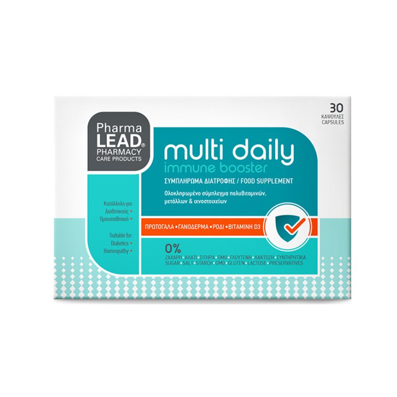 PharmaLead Multi Daily Immune Booster Συμπλήρωμα Διατροφής, Ολοκληρωμένο Σύμπλεγμα Πολυβιταμινών Μετάλλων & Ιχνοστοιχείων 30Caps