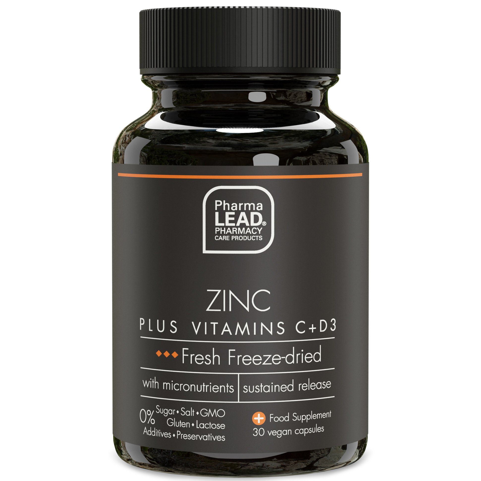 Pharmalead Black Range Zinc Plus Vitamins C, D3 Συμπλήρωμα Διατροφής με Αντιοξειδωτική Δράση για την Ενίσχυση του Ανοσοποιητικού 30veg.caps