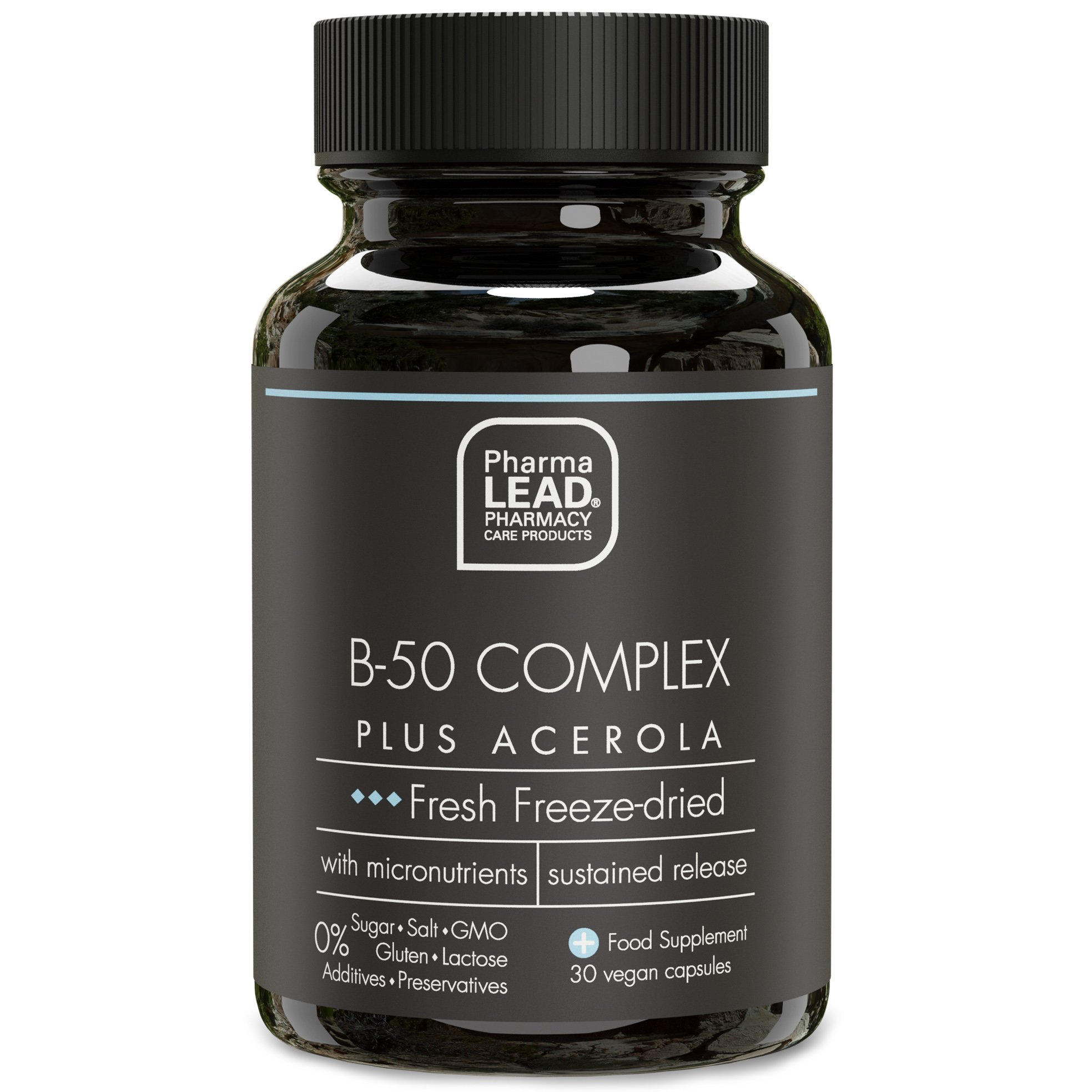 Pharmalead Black Range B-50 Complex Plus Acerola Συμπλήρωμα Διατροφής με Ενισχυμένη Σύνθεση για Πνευματική & Σωματική Απόδοση 30veg.caps