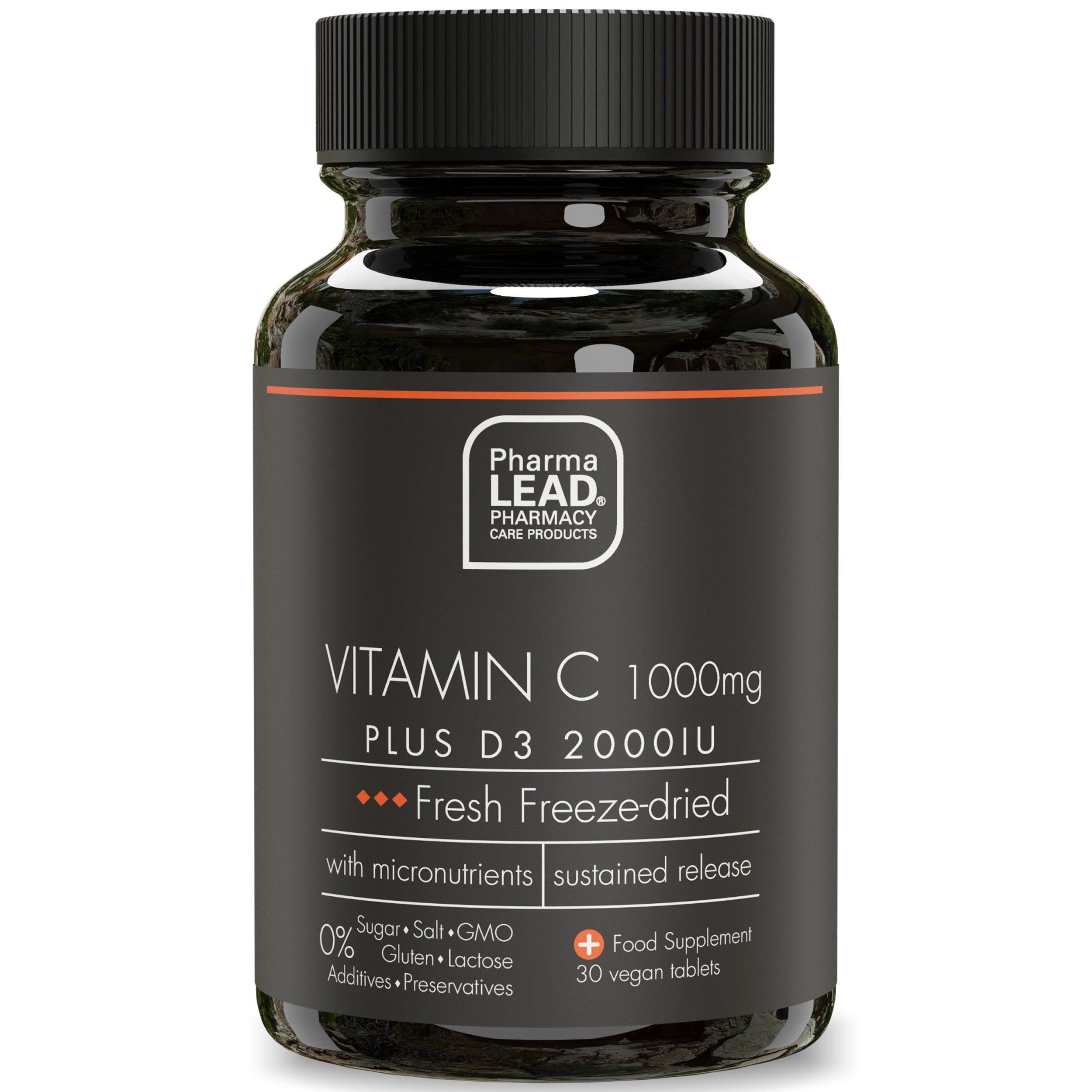PharmaLead Pharmalead Black Range Vitamin C 1000mg Plus D3 2000IU Συμπλήρωμα Διατροφής με Αντιοξειδωτική Δράση για την Ενίσχυση του Ανοσοποιητικού Συστήματος 30veg.tabs