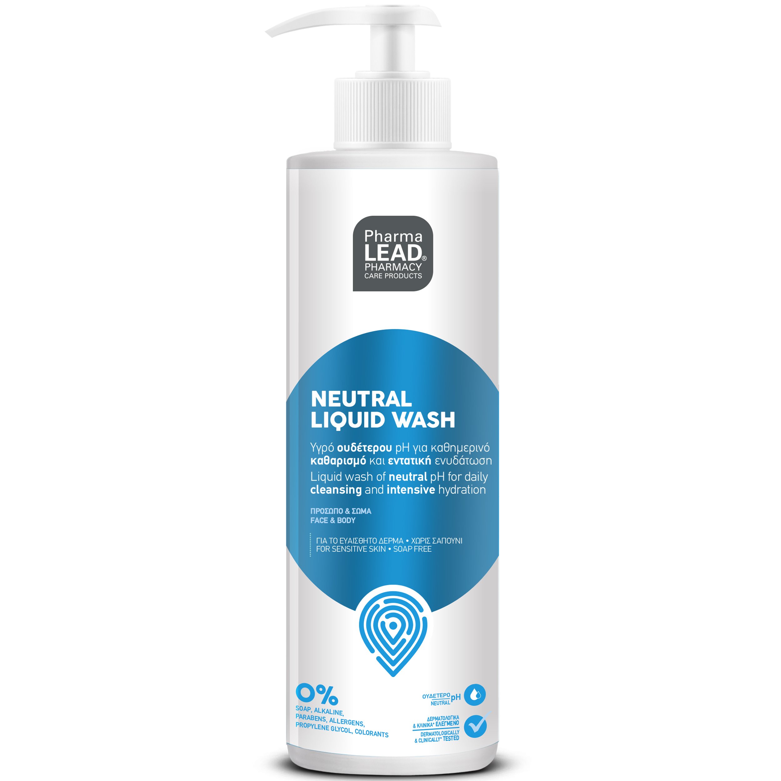 Pharmalead Neutral Liquid Wash Υγρό Ουδέτερου pH για Καθημερινό Καθαρισμό & Εντατική Ενυδάτωση για Πρόσωπο και Σώμα 500ml