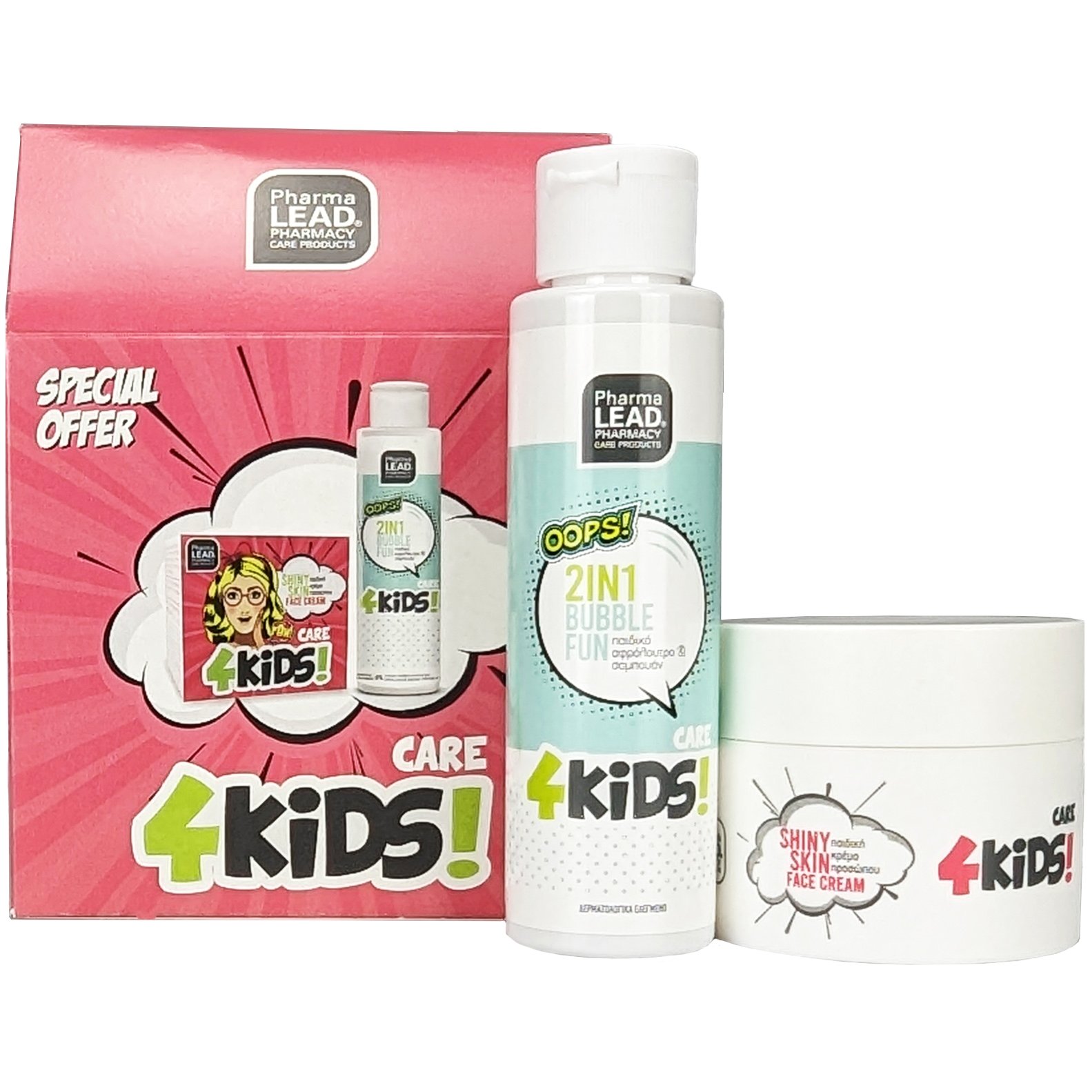 Pharmalead Promo 4Kids 2in1 Bubble Fun 100ml & Shiny Skin Face Cream 50ml
