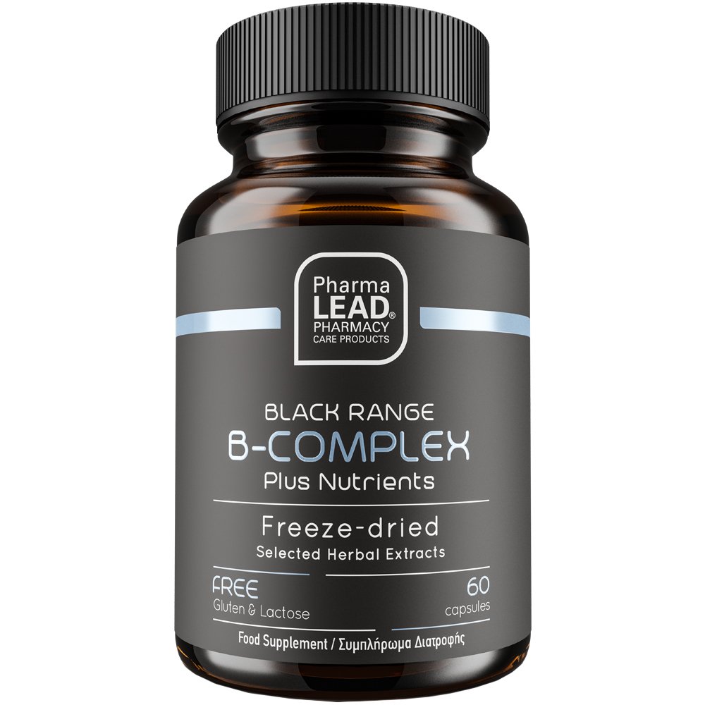 Pharmalead Black Range Vitamin B Complex Συμπλήρωμα Διατροφής Συμπλέγματος Βιταμινών Β, Μετάλλων & Εκχυλίσματος Βοτάνων για την Καλή Υγεία του Νευρικού Συστήματος, Ενέργεια & Ορμονική Ισορροπία 60caps