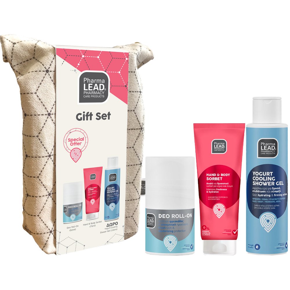 PharmaLead Pharmalead Promo Deo Roll-On 50ml & Hand & Body Sorbet 75ml & Δώρο Yogurt Cooling Shower Gel 100ml & Δώρο Νεσεσέρ 1 Τεμάχιο