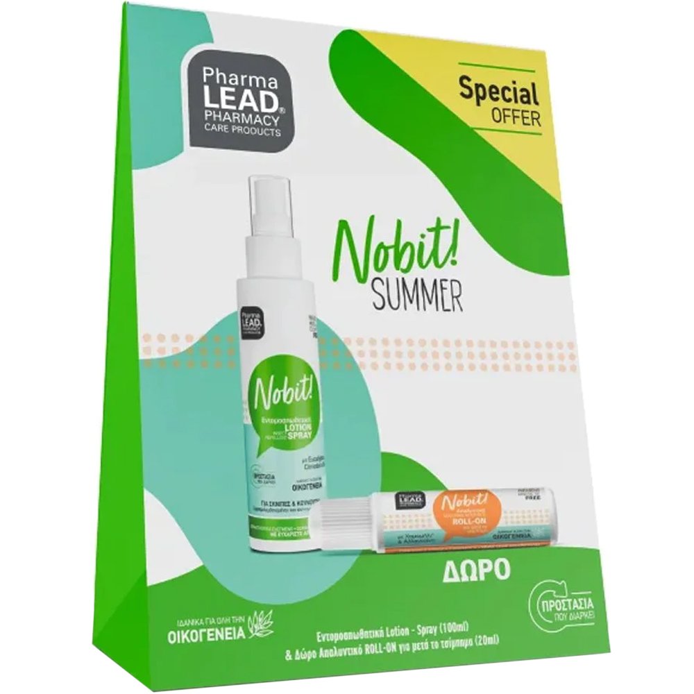 PharmaLead Pharmalead Promo Nobit Insect Repellent Lotion Spray 100ml & Δώρο Soothing After Bite Roll On 20ml