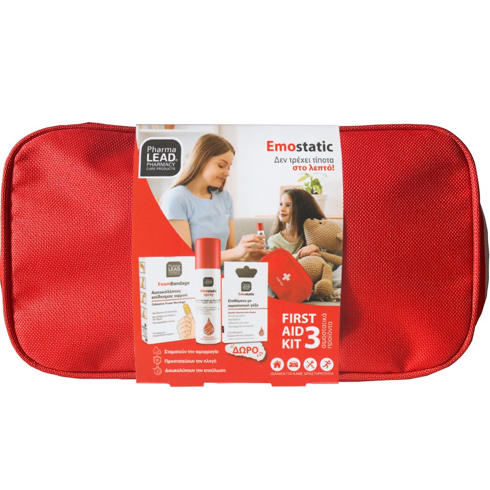 Pharmalead Promo Emostatic Spray 60ml & Foam Bandage 6cmx1m 1 Τεμάχιο & Δώρο Sterile Gauze Strips 20 Τεμάχια & Νεσεσέρ 1 Τεμάχιο