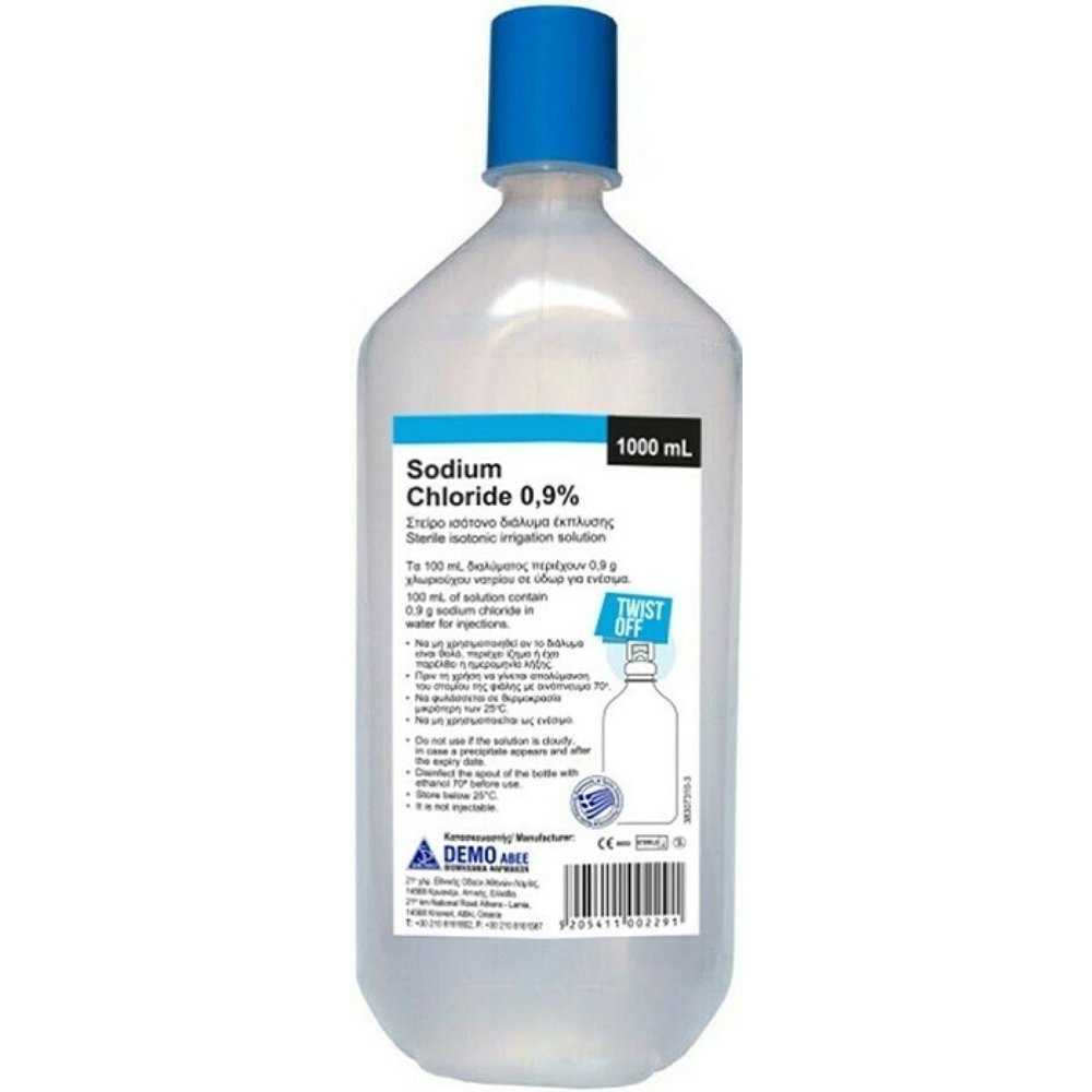 Demo Demo Sodium Chloride 0.9% Στείρο Ισότονο Διάλυμα Έκπλυσης 1000ml