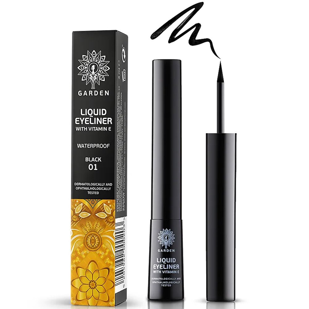 Garden Liquid Eyeliner Waterproof with Vitamin E Eyeliner σε Υγρή Μορφή με Βιταμίνη Ε 4ml – Black 01