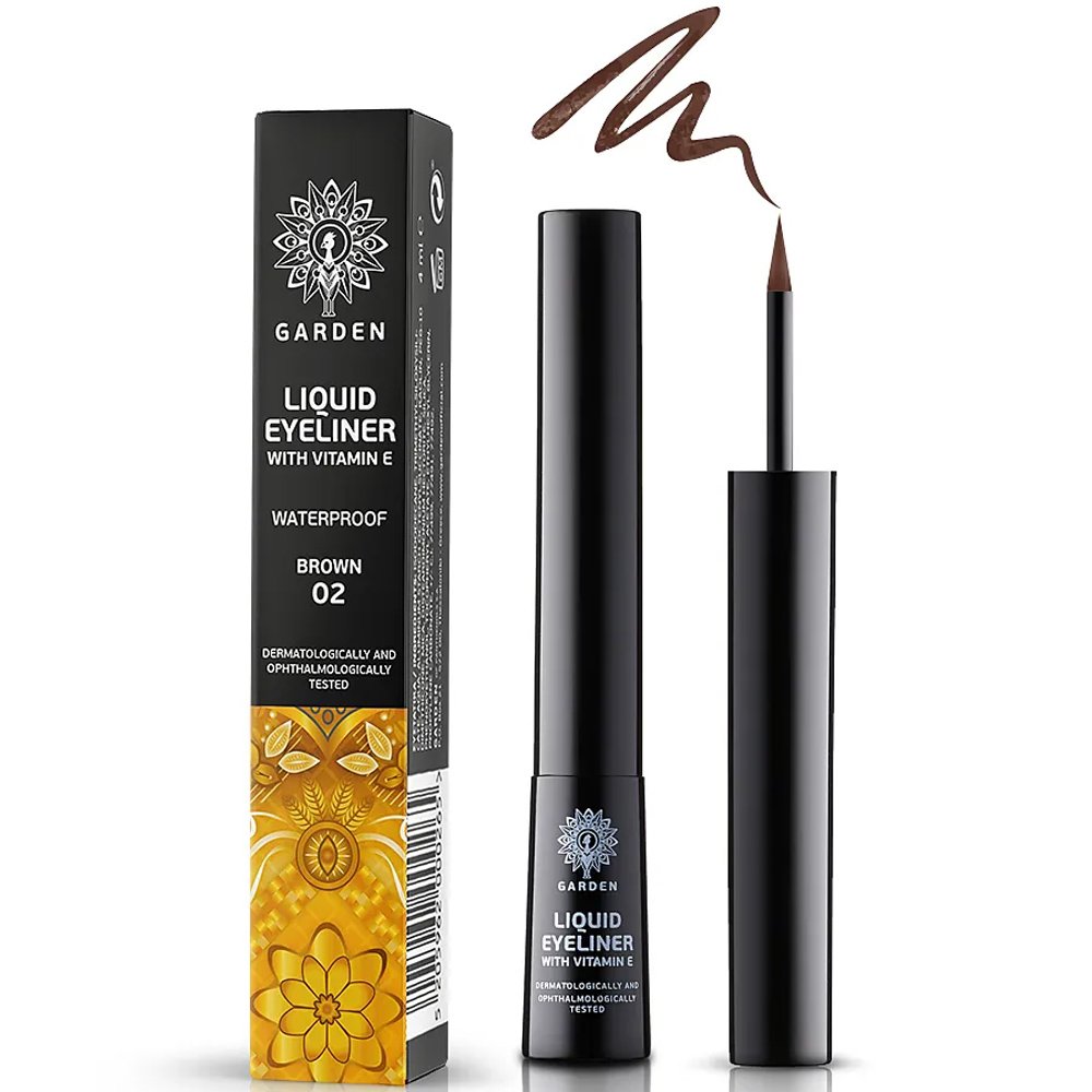 Garden Garden Liquid Eyeliner Waterproof with Vitamin E Eyeliner σε Υγρή Μορφή με Βιταμίνη Ε 4ml - Brown 02