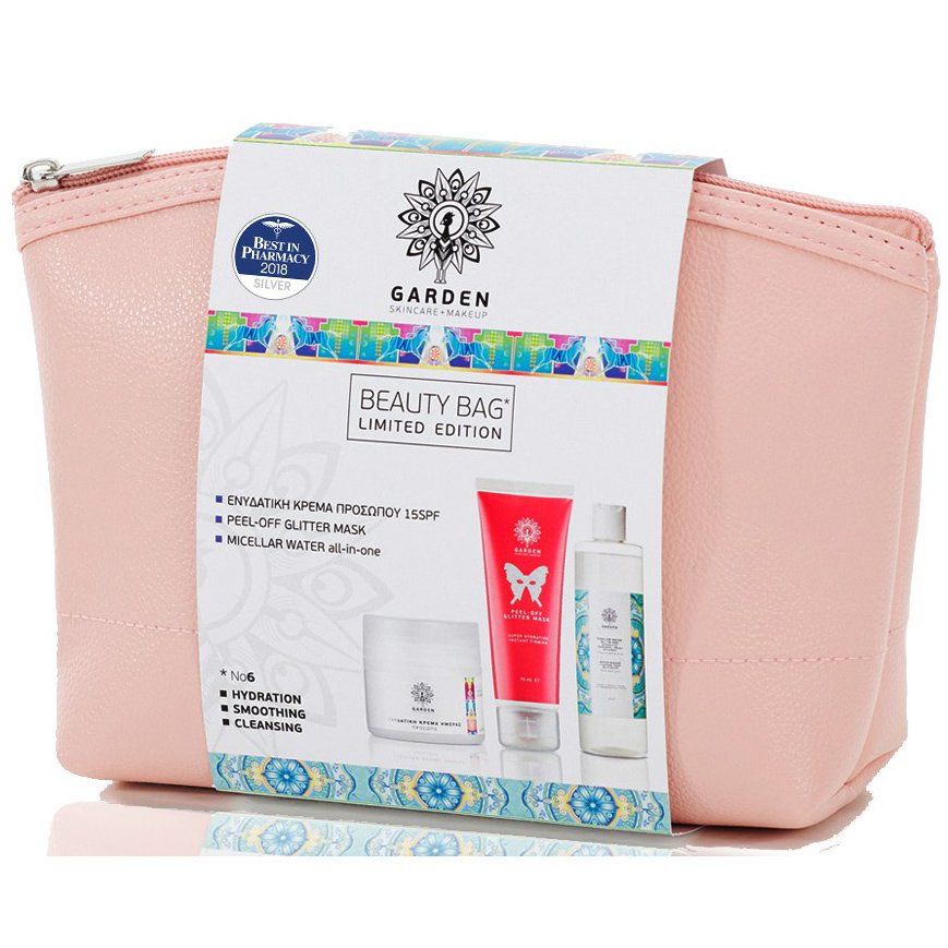 Garden of Panthenols Ενυδατική Κρέμα Προσώπου Spf15, 50ml, Peel-Off Glitter Mask 75ml, Micellar Water 100ml & Νεσεσέρ