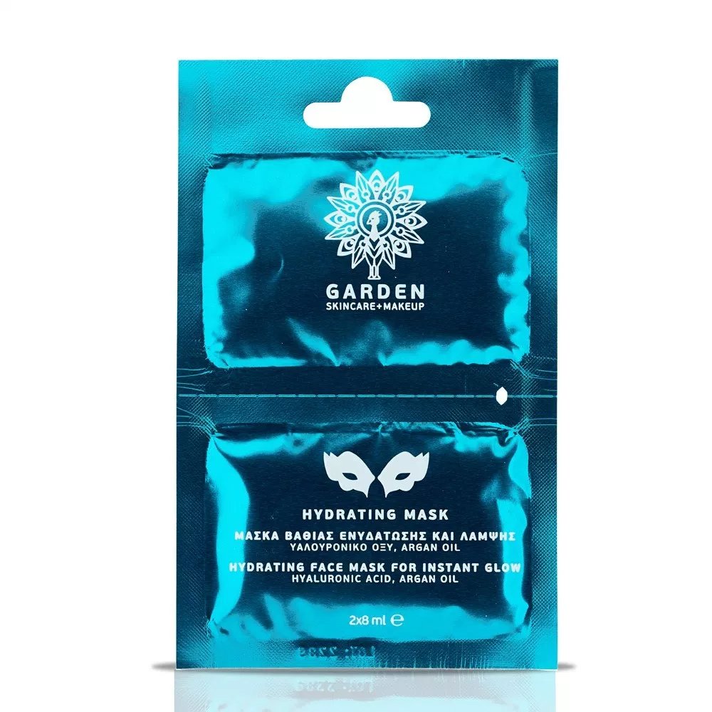 Garden Of Panthenols Hydrating Mask Μάσκα Προσώπου Βαθιάς Ενυδάτωσης & Λάμψης με Υαλουρονικό Οξύ & Argan Oil 2x8ml