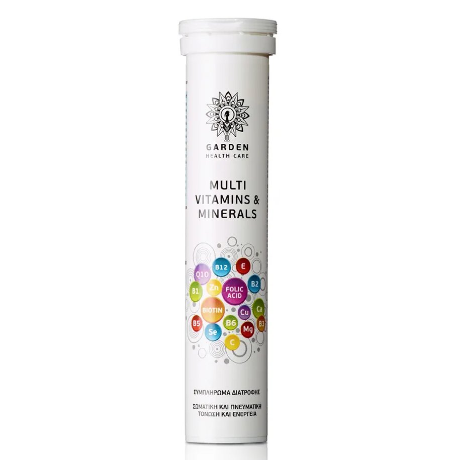 Garden Multi Vitamins & Minerals Συμπλήρωμα Διατροφής που Συμβάλλει στην Σωματική & Πνευματική Τόνωση & Ενέργεια 20 Effer.tabs