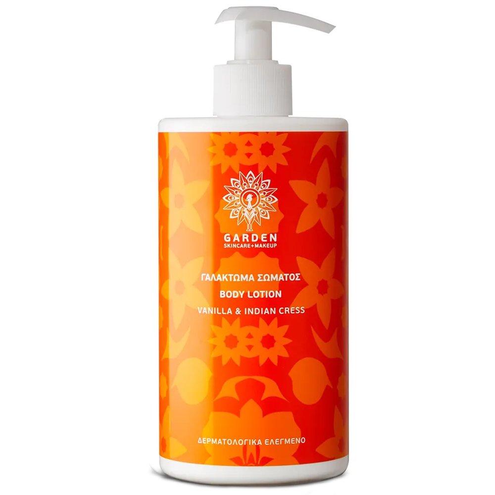 Garden Body Lotion Vanilla & Indian Cress Γαλάκτωμα Σώματος με Εκχύλισμα Ινδοκάρδαμου & Άρωμα Βανίλιας 500ml
