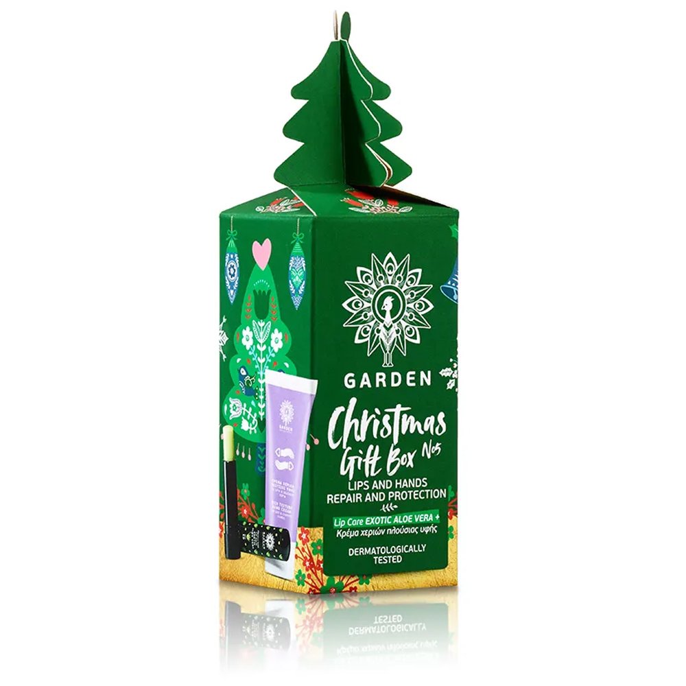 Garden Christmas Gift Box No5 Πακέτο Προσφοράς Lip Balm Exotic Aloe Vera Spf15, 5.2gr & Rich Texture Hand Cream 30ml