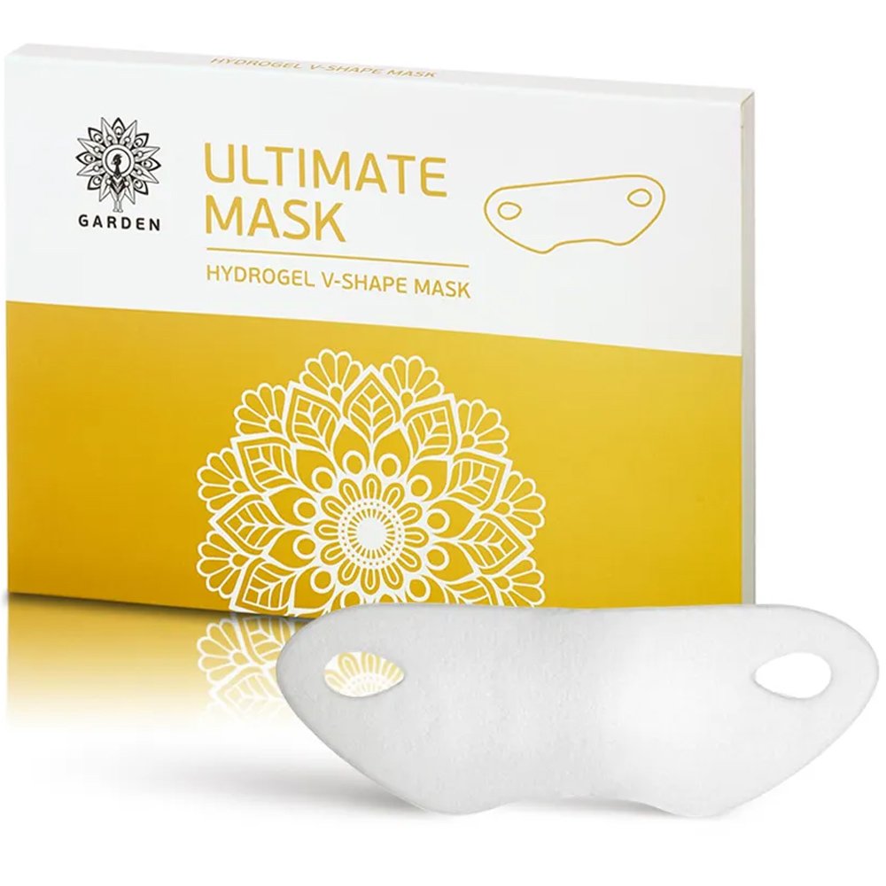 Garden Ultimate Hydrogel V-Shape Mask Ενυδατική & Συσφικτική Μάσκα Υδρογέλης με Χρυσό & Κολλαγόνο για Πηγούνι & Λαιμό 2 Τεμάχια