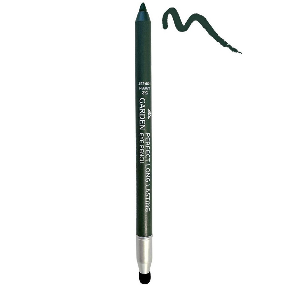 Garden Garden Perfect Long Lasting Eye Pencil 1.25g - 52 Green Forest,Αδιάβροχο Μολύβι Ματιών µε Ενσωματωμένο Σφουγγαράκι Σβησίματος