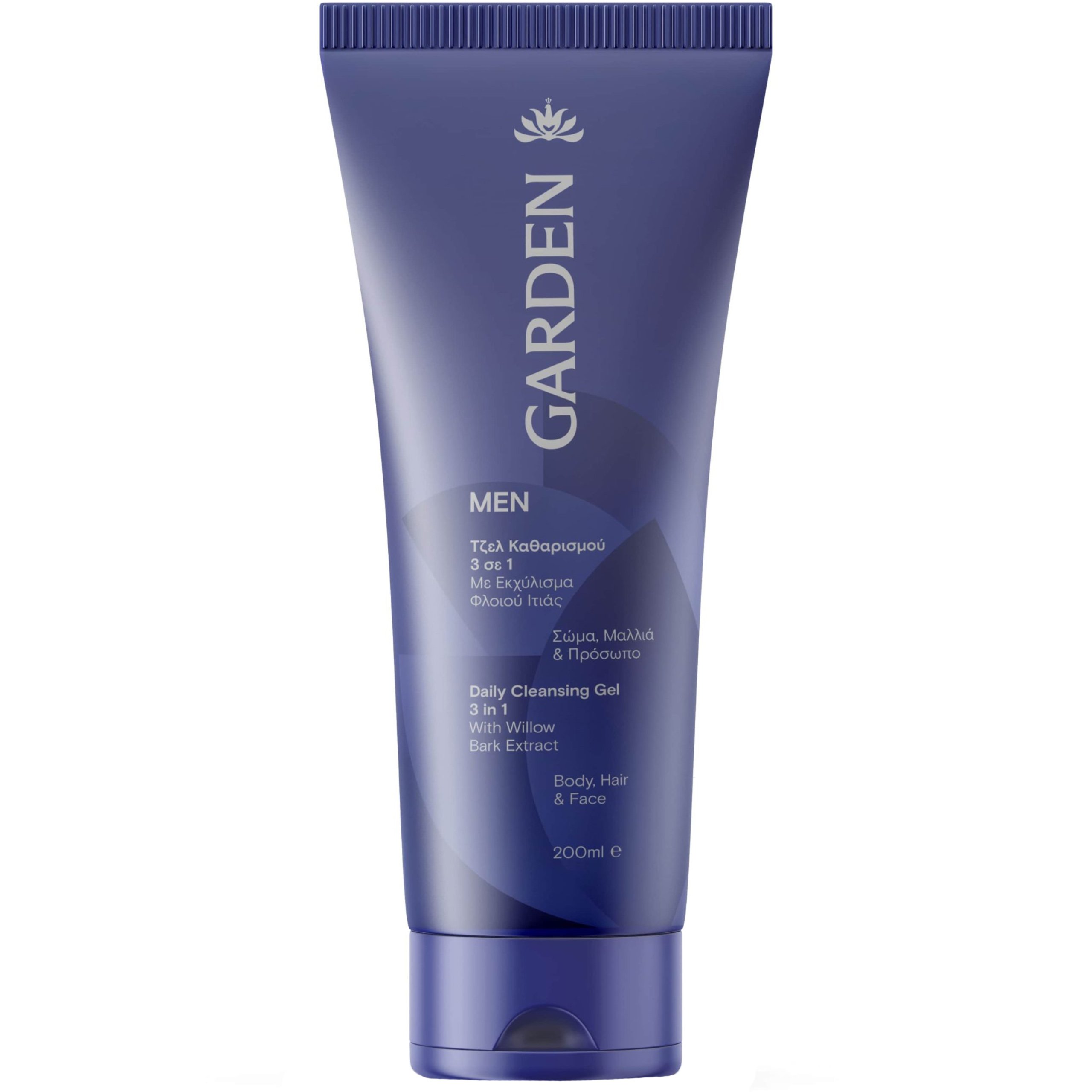 Garden Garden Men Daily Cleansing 3in1 Body, Hair & Face Gel Τζελ Καθαρισμού 3 σε 1 με Εκχύλισμα Φλοιού Ιτιάς 200ml