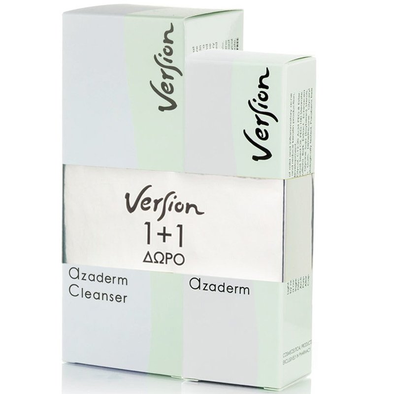 Version Πακέτο Προσφοράς Azaderm Cleanser Daily Cleansing Light Face & Body Gel 200ml & Azaderm Cream with Azelaic Acid for Sensitive Skin 30ml