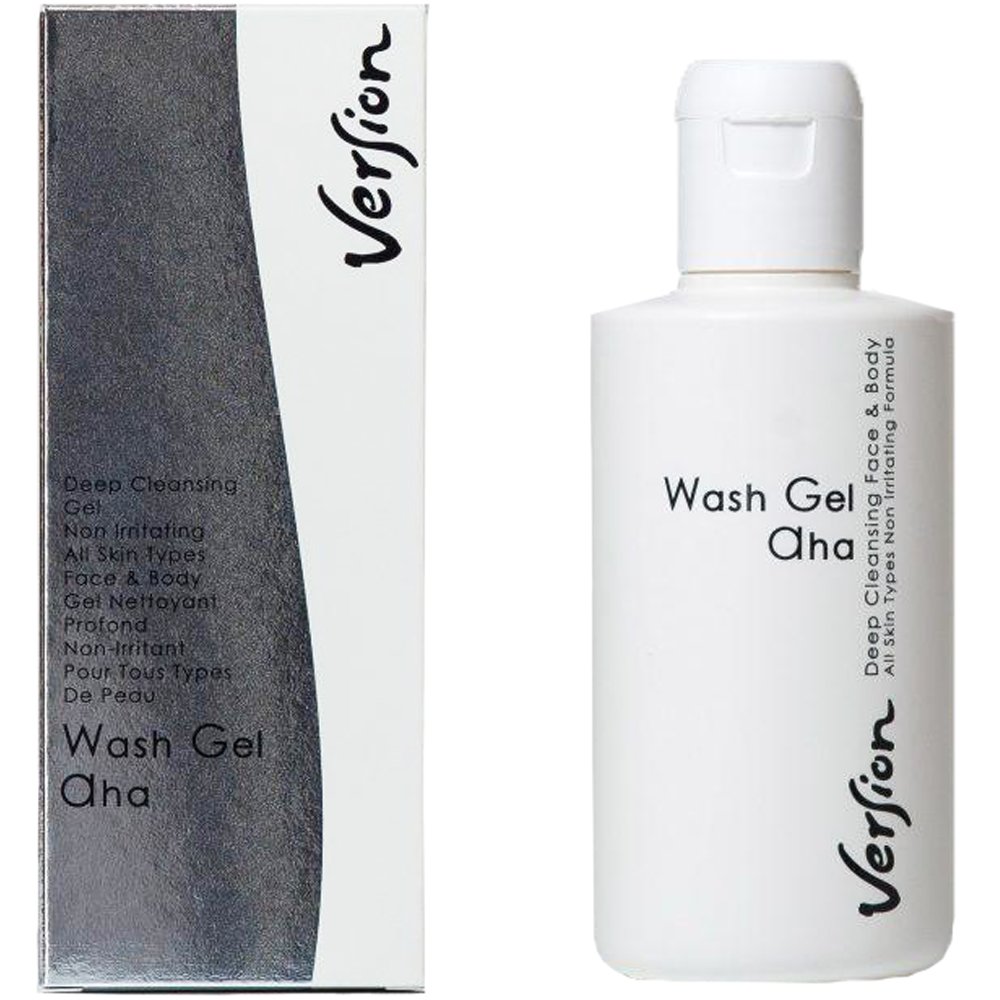 Version Wash Gel Aha Gel για Βαθύ Καθαρισμό Προσώπου Σώματος με 10% ΑΗΑ για Όλους τους Τύπους Δέρματος 200ml