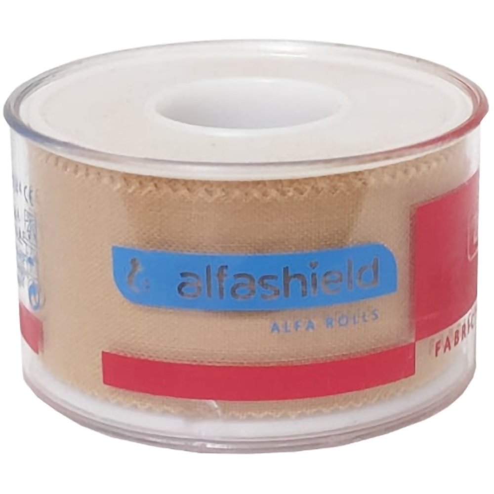 AlfaShield Alfa Plast Fabric Medical Tape Rolls Αυτοκόλλητη, Υφασμάτινη Ταινία Ισχυρής Στερέωσης Επιθεμάτων & Επιδέσμων Μπεζ 1 Τεμάχιο – 5m x 2.5cm
