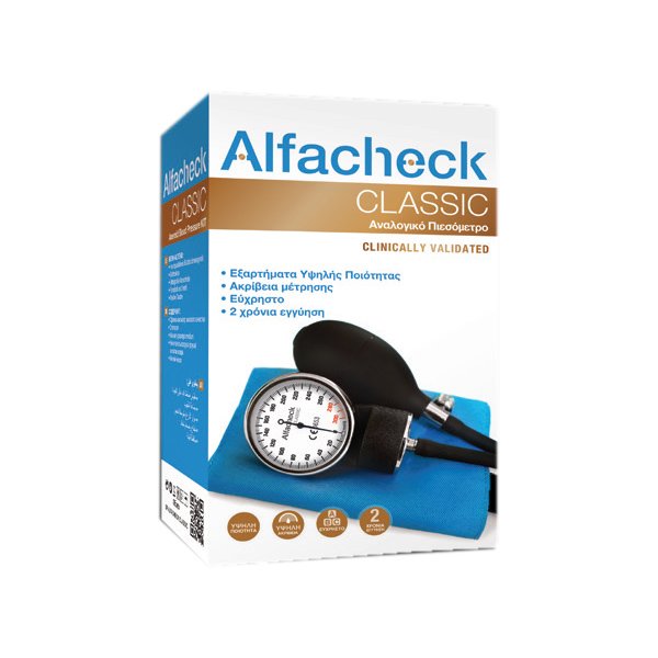 Alfacheck Classic Aneroid Blood Pressure Kit Αναλογικό Πιεσόμετρο 1 Τεμάχιο