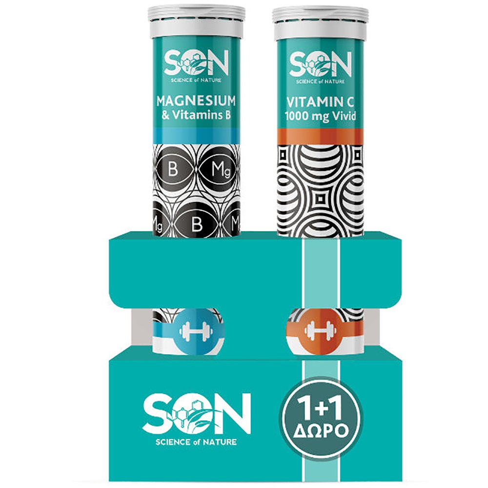 Son Πακέτο Προσφοράς Magnesium & Vitamins B 20 Effer.tabs & Δώρο Vitamin C 1000mg Vivid 20 Effer.tabs