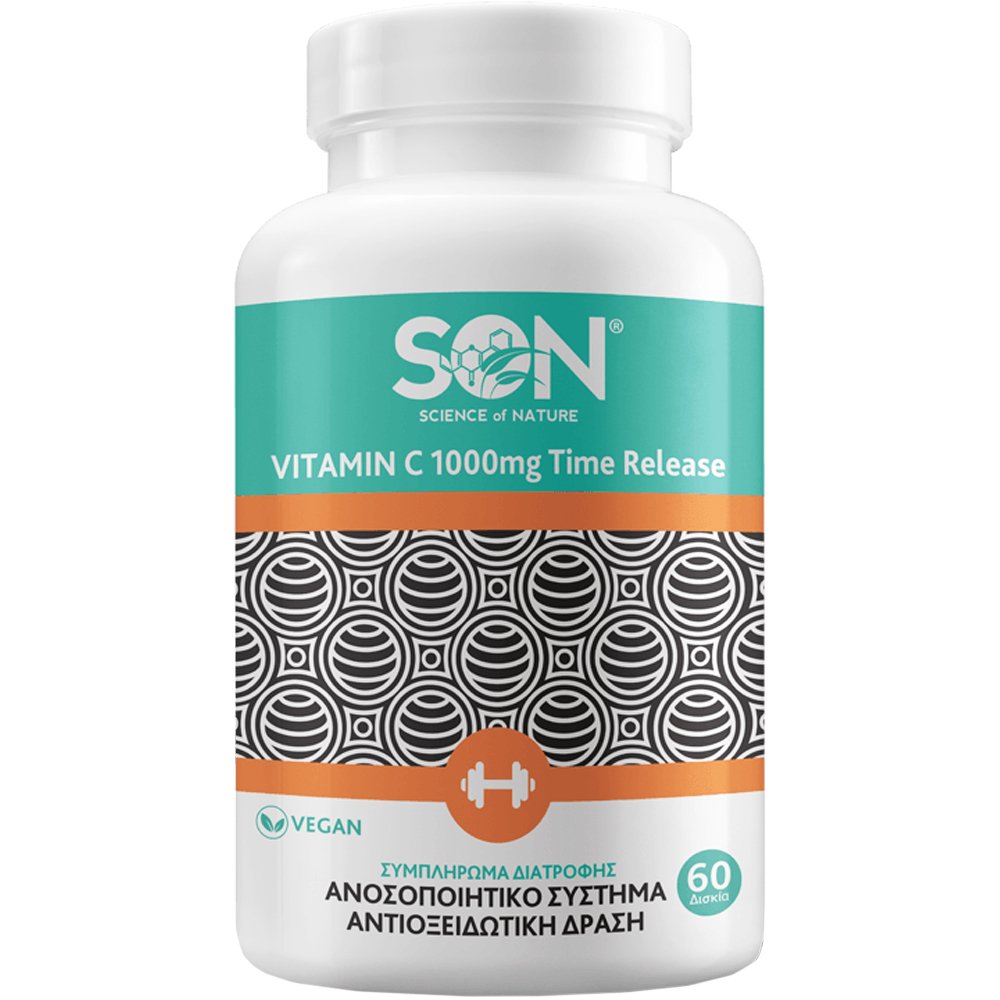 Son Son Vitamin C 1000mg Time Release Συμπλήρωμα Διατροφής Φόρμουλας Βιταμίνης C, Εκχυλίσματος Αγριοτριανταφυλλιάς & Βιοφλαβονοειδών Εσπεριδοειδών για Ολοκληρωμένη Ενίσχυση του Ανοσοποιητικού 60tabs