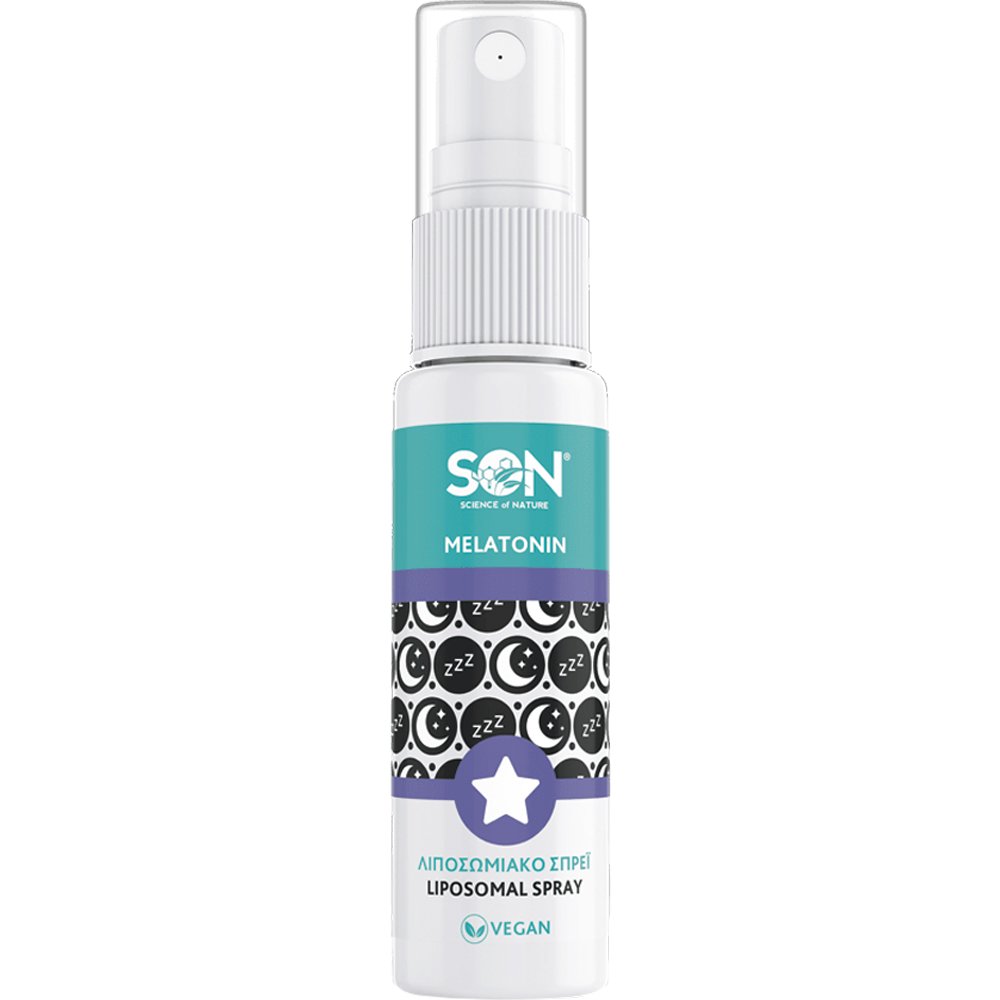 Son Son Melatonin Liposomal Spray Συμπλήρωμα Διατροφής Μελατονίνης σε Μορφή Spray για Γρηγορότερο, Ποιοτικότερο Ύπνο & Αντιμετώπιση του Jet Lag με Γεύση Μύρτιλο, Βατόμουρο & Φραγκοστάφυλο 30ml