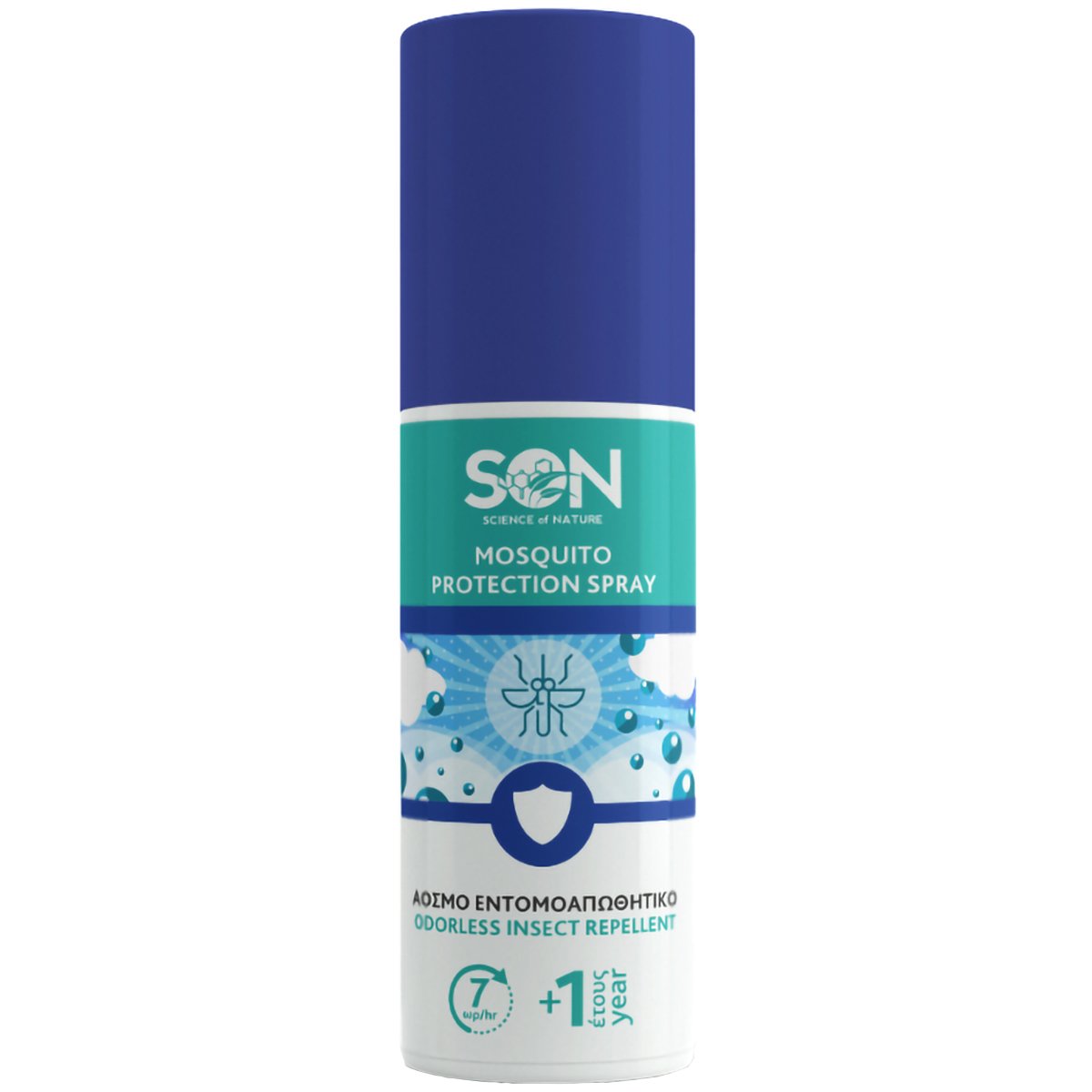 Son Mosquito Protection Odorless Insect Repellent Spray Άοσμο Εντομοαπωθητικό Spray Κατά των Κουνουπιών για Πρόσωπο & Σώμα από 1 Έτος 100ml