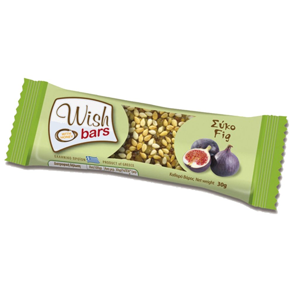 Wish Wish Bars Nuts & Fig Μπάρα Υγιεινής Διατροφής Χωρίς Ζάχαρη με Ξηρούς Καρπούς & Σύκο 30g