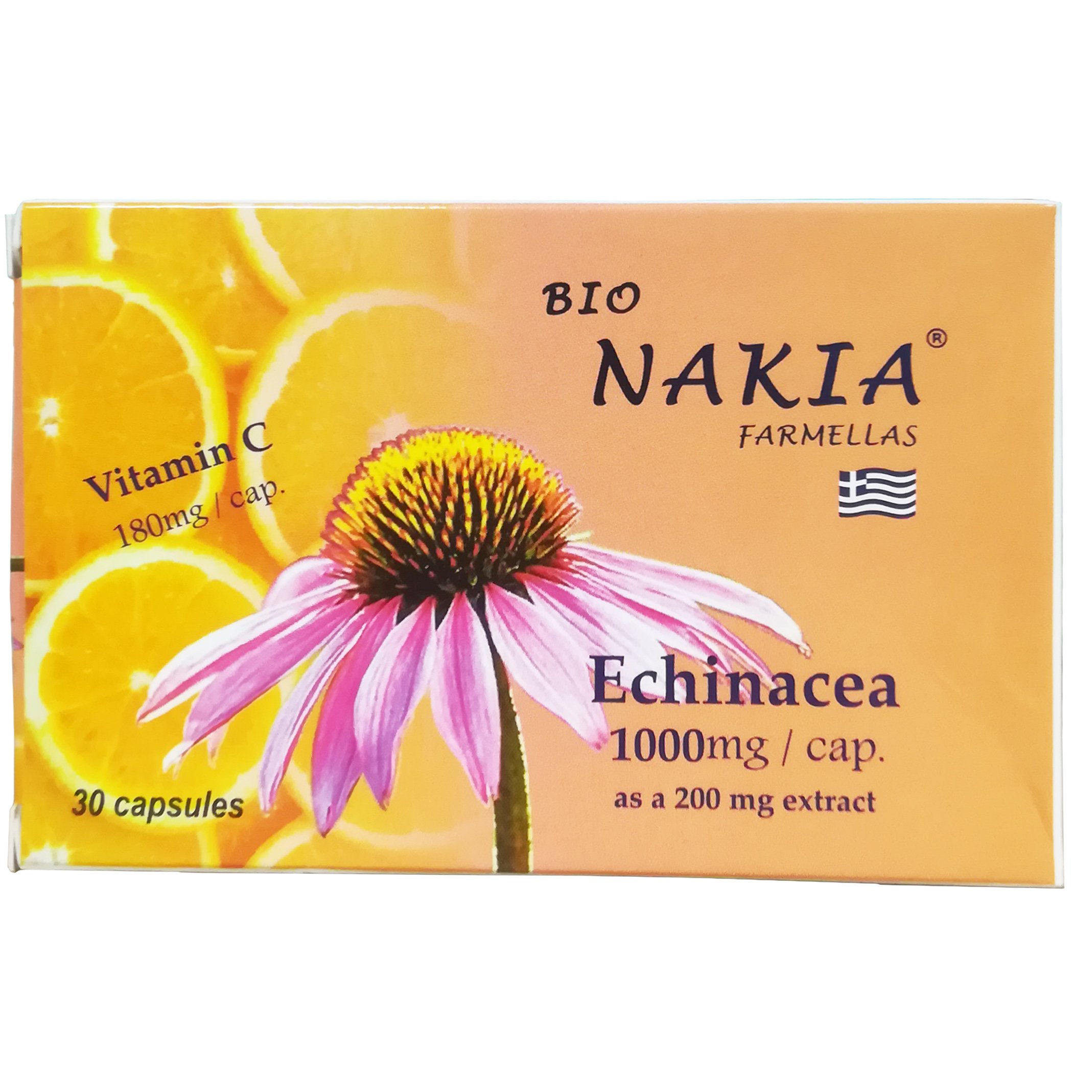 Medichrom Bio Nakia Echinacea 1000mg & Vitamin C 180mg Συμπλήρωμα Διατροφής με Εχινάκεια & Βιταμίνη C για την Ενίσχυση του Ανοσοποιητικού 30caps