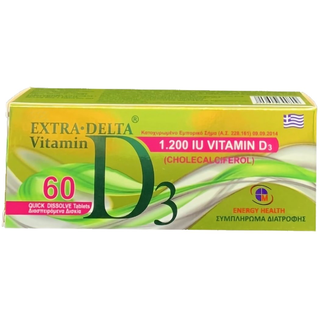 Medichrom Medichrom Extra Delta Vitamin D3 1200iu Συμπλήρωμα Διατροφής για την Καλή Υγεία των Οστών, των Δοντιών & των Μυών 60 Disp.tabs