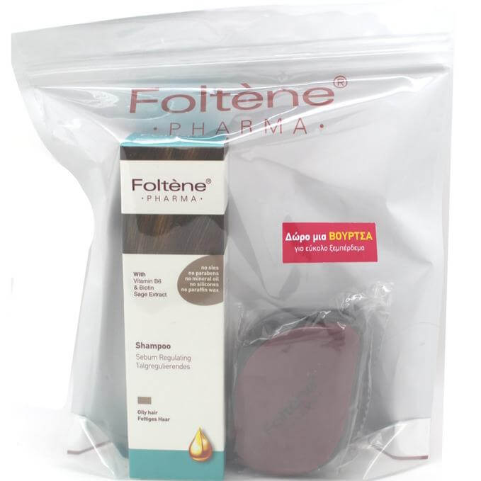 Foltene Sebum Σαμπουάν Σμηγματορρυθμιστικό Κατά της Λιπαρότητας + Δώρο Βούρτσα για Εύκολο Ξεμπέρδεμα