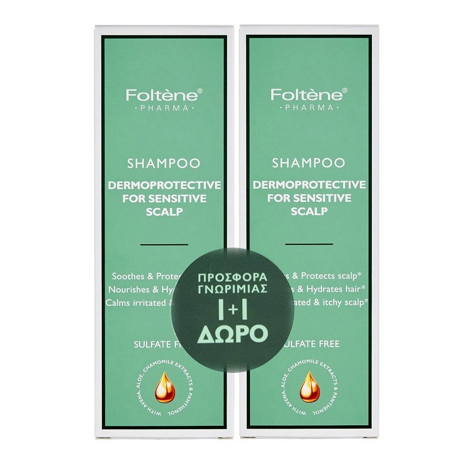 Foltene Pharma Πακέτο Προσφοράς Dermoprotective Shampoo for Sensitive Scalp Σαμπουάν για το Ευαίσθητο Τριχωτό 2x200ml