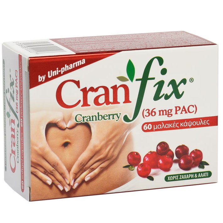 CranFix Cranberry Συμπλήρωμα Διατροφής, Ενίσχυση του Ανοσοποιητικού Συστήματος Ατόμων με Υποτροπιάζουσες Ουρολοιμώξεις 60Softgel