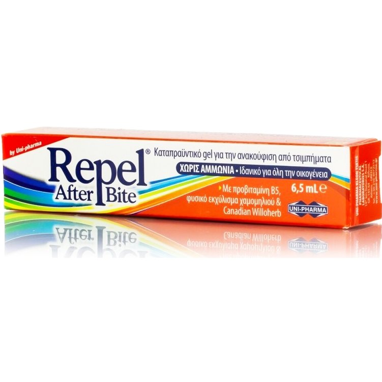 Uni-Pharma Repel After Bite Ammonia Free Καταπραϋντικό Gel για την Ανακούφιση Από Τσιμπήματα 6.5ml