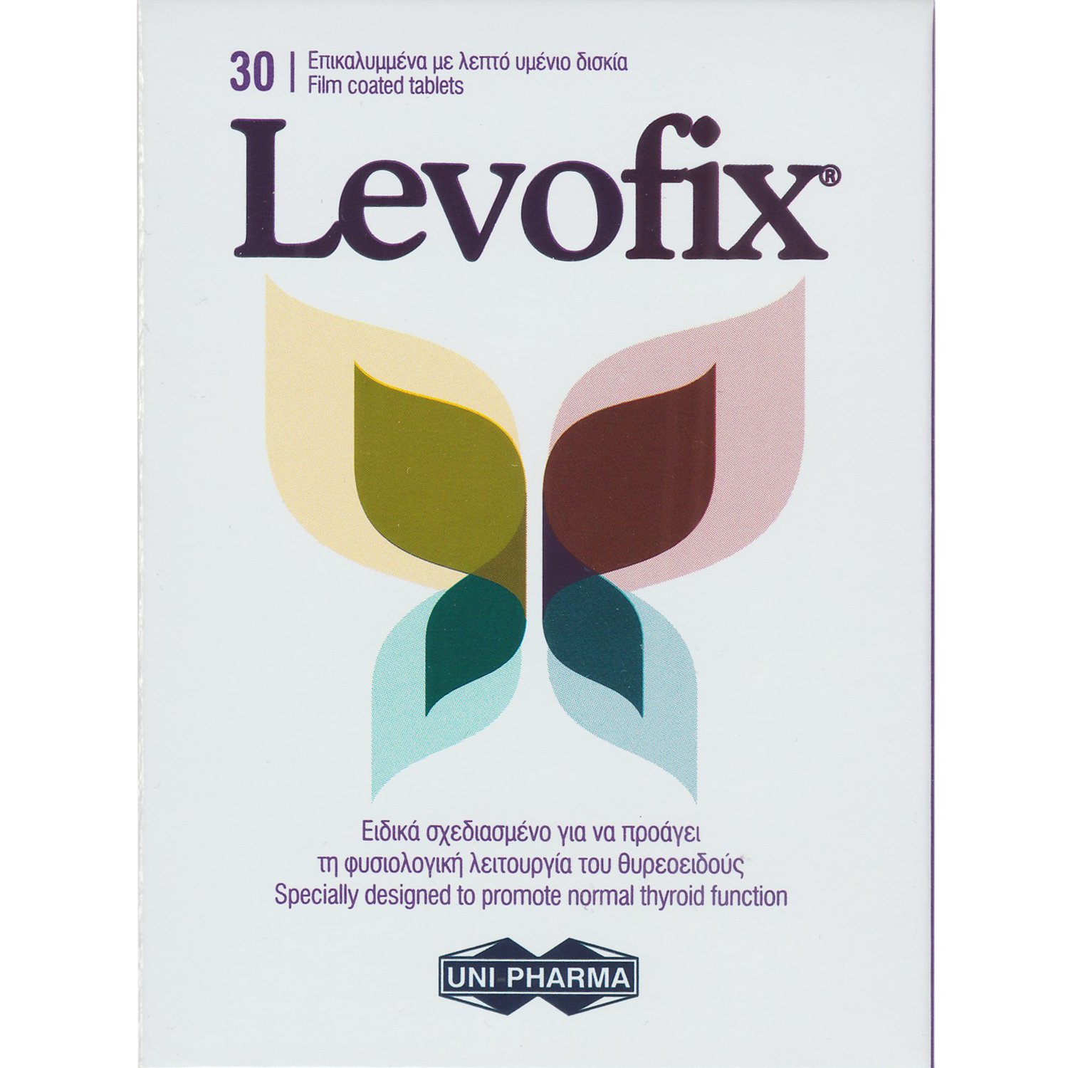 Uni-Pharma Uni-Pharma Levofix Συμπλήρωμα Διατροφής Φόρμουλας Βιταμινών, Μετάλλων, Αμινοξέων & Εκχυλίσματος Βοτάνων για τη Φυσιολογική Λειτουργία του Θυρεοειδούς 30tabs