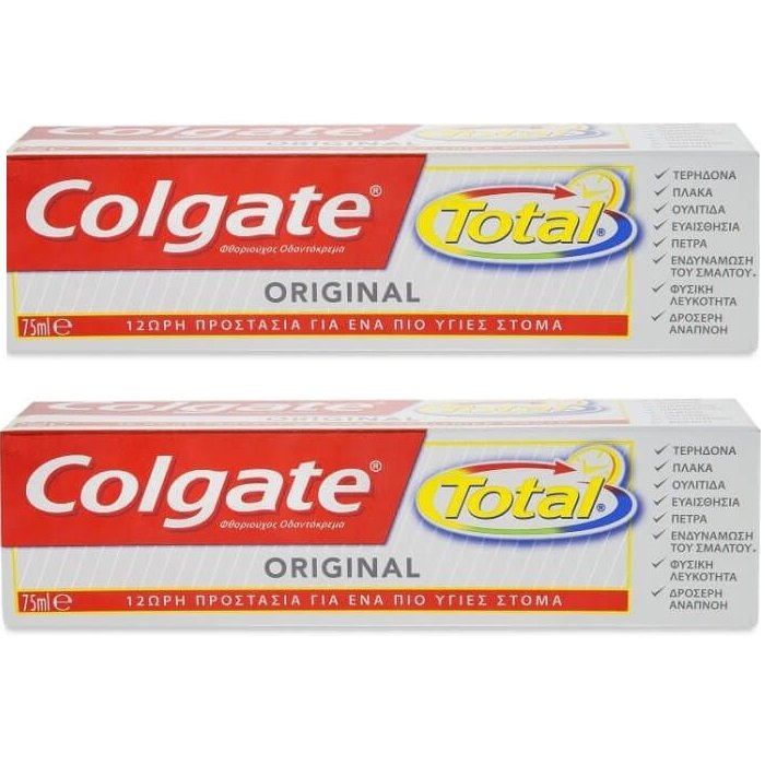 Colgate Total Original Οδοντόκρεμα για Υγιές Στόμα 1+1 ΔΩΡΟ 2x75ml 30828