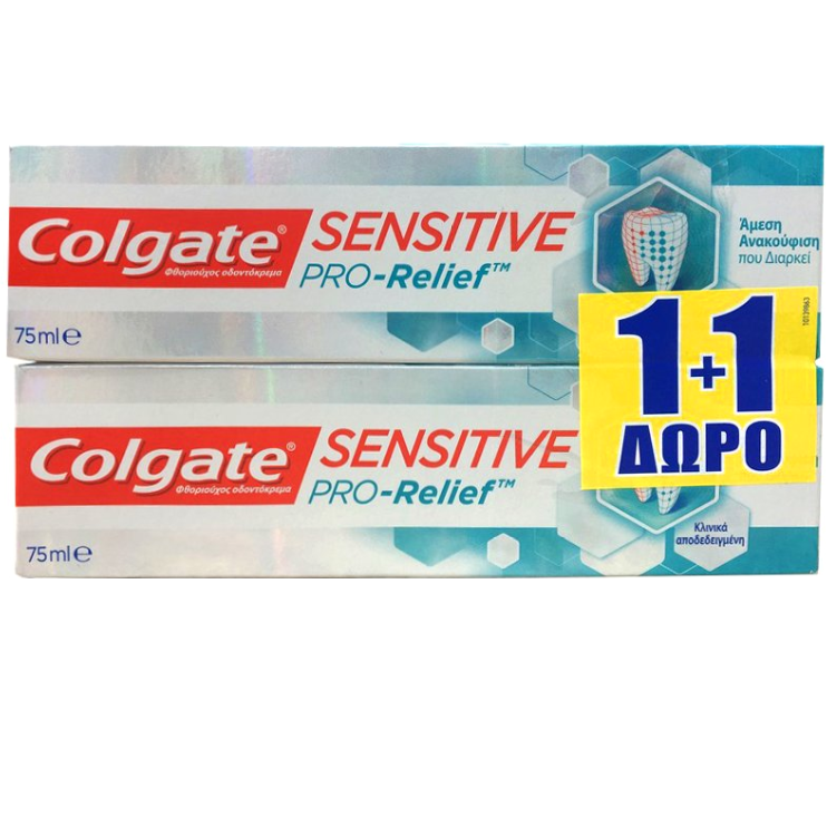 Colgate Sensitive Pro-Relief για Μείωση της Οδοντινικής Υπερευαισθησίας 1+1 Δώρο 2 x 75ml