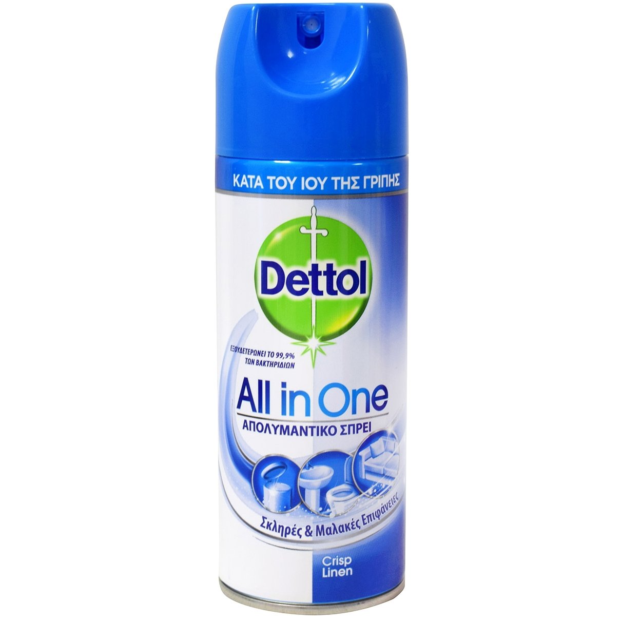 Dettol All In One Crisp Linen Απολυμαντικό Σπρέι 400ml