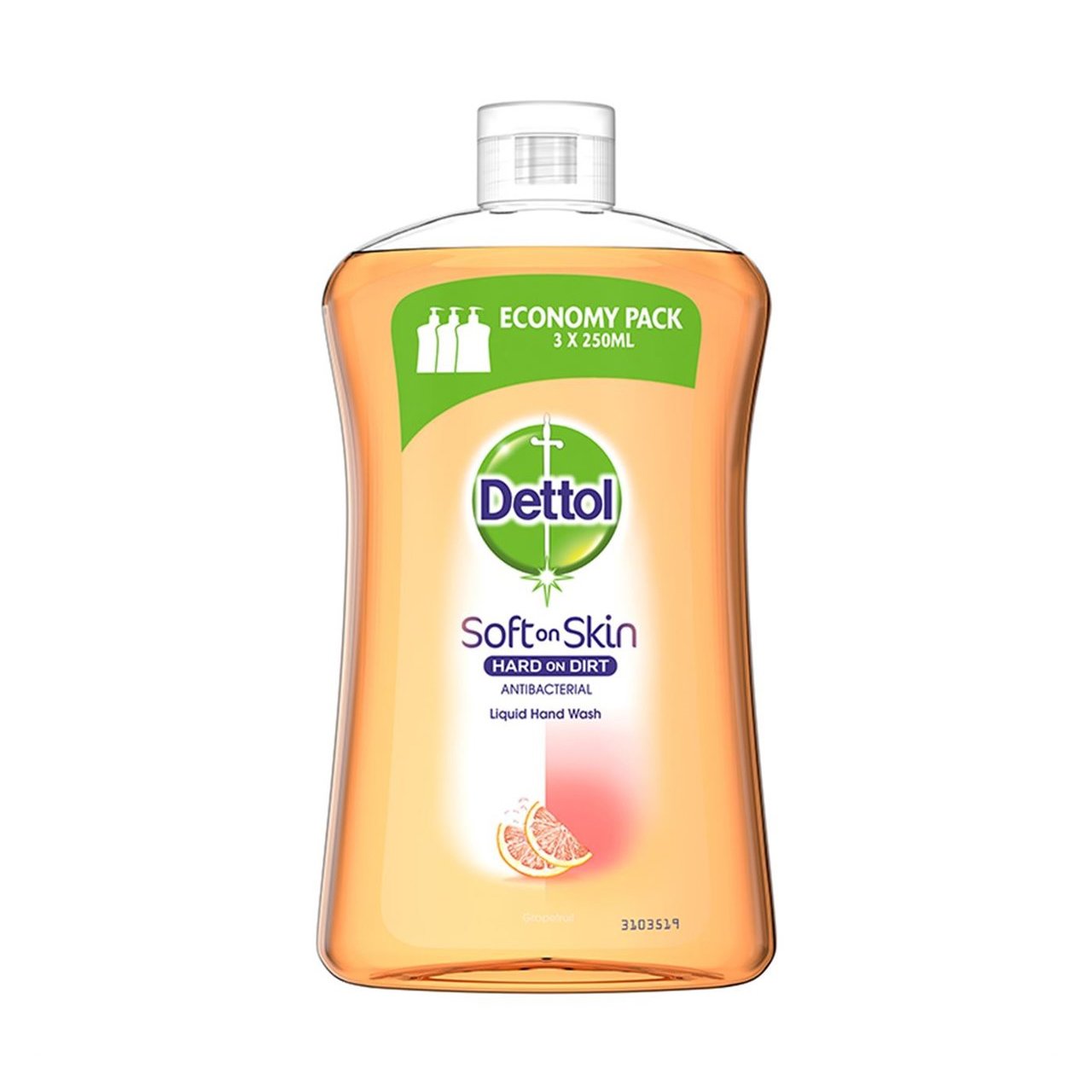 Dettol Liquid Soap Soft on Skin Grapefruit Refill Υγρό Αντιβακτηριδιακό Κρεμοσάπουνο Χεριών Ανταλλακτικό 750ml
