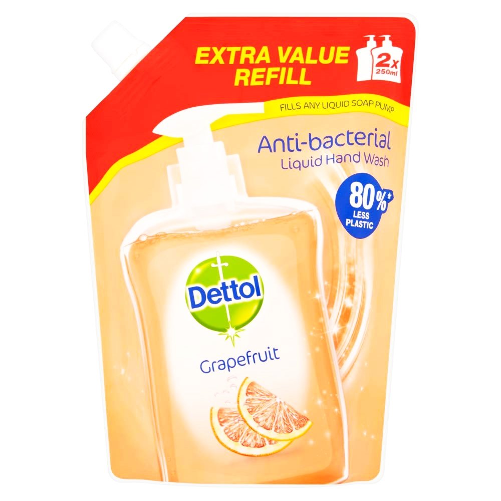 Dettol Soft on Skin Hard on Dirt Grapefruit Refill Ανταλλακτικό Αντιβακτηριδιακό Υγρό Κρεμοσάπουνο 500ml