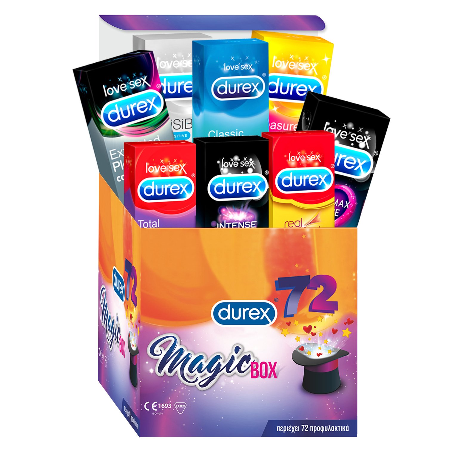 Durex Magic Box Συλλογή Προφυλακτικών 72 Τεμάχια